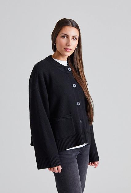 Holzweiler Wool Wide Cardigan Black 