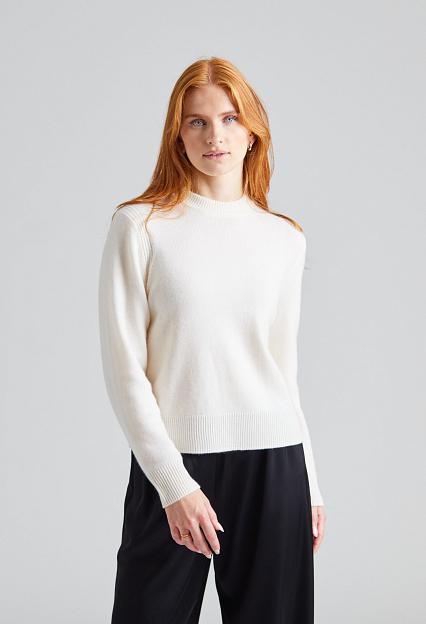 Julie Josephine Classic Roundneck Sweater White