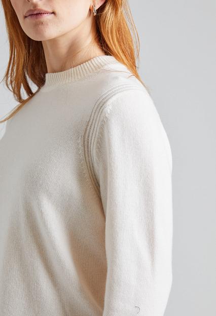 Julie Josephine Classic Roundneck Sweater White