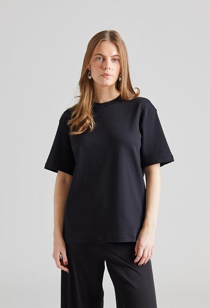 Julie Josephine Oversized Cotton Jersey Tee Black 