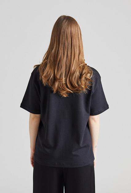 Julie Josephine Oversized Cotton Jersey Tee Black 