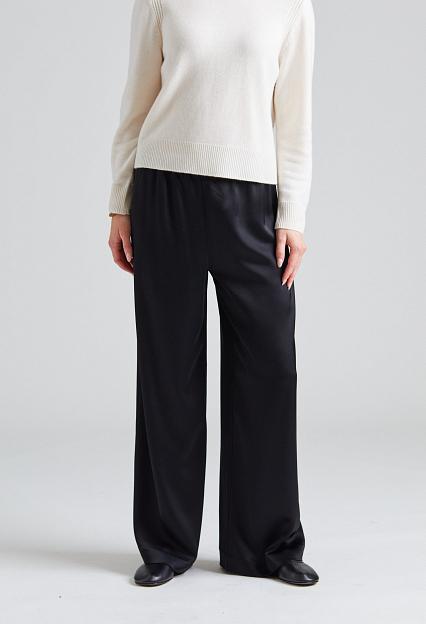 Julie Josephine Pull On Satin Trouser Black