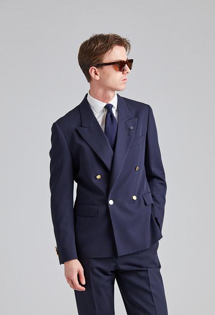 LARDINI Double Breasted Feeling Jacket Navy