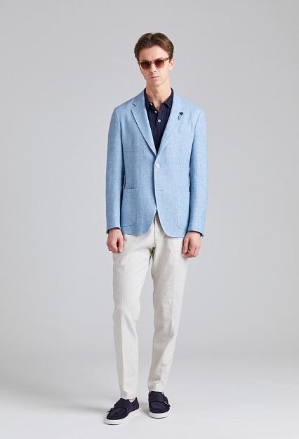 LARDINI Single Breasted Roma Jacket Light Blue