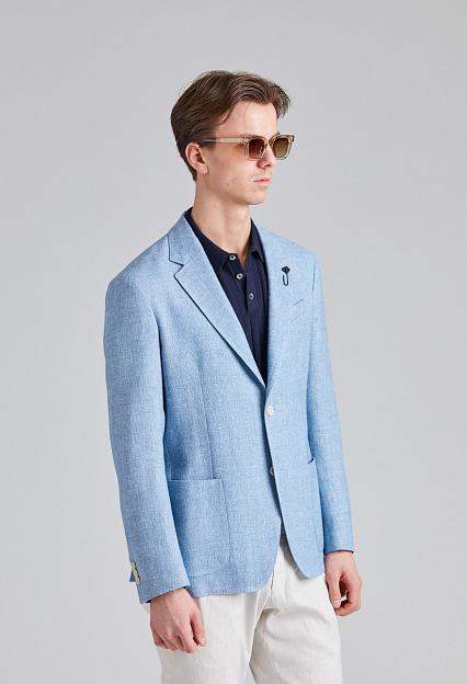 LARDINI Single Breasted Roma Jacket Light Blue