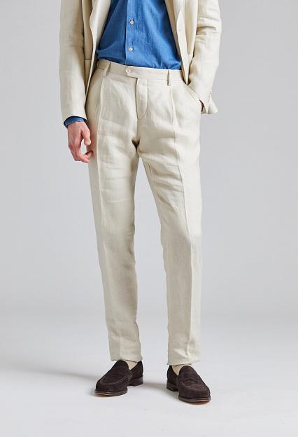 LARDINI Soho Linen Trouser Beige