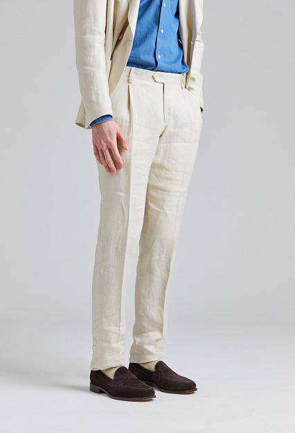 LARDINI Soho Linen Trouser Beige