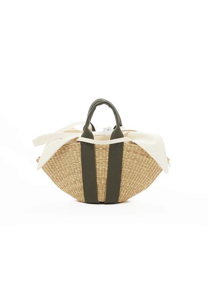 MUUN Mini Sophie Kaki Handle Ecru Pouch