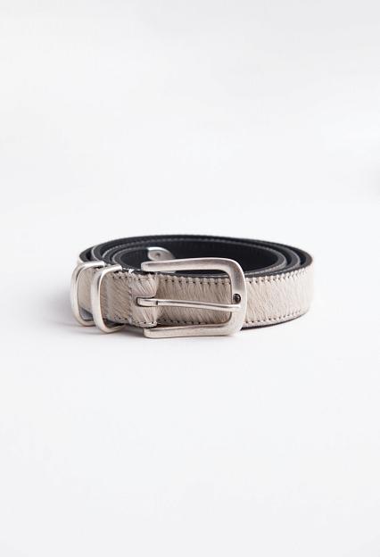 Molebo Ponyhair Belt White