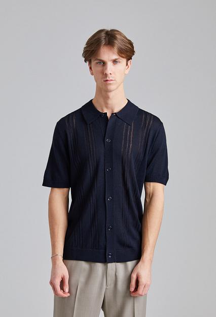 NN07 Thor SS Cardigan Deep Navy