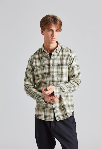 NN07 Arne Shirt Green Check