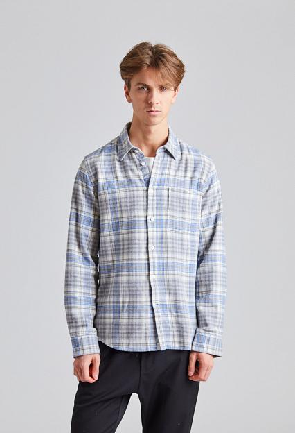 NN07 Arne Shirt Grey Check