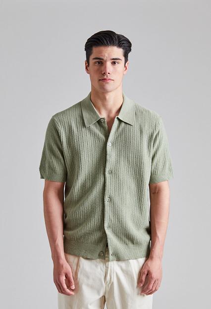 NN07 Nolan Polo Cardigan Sage Green