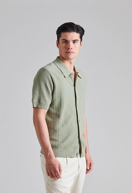 NN07 Nolan Polo Cardigan Sage Green