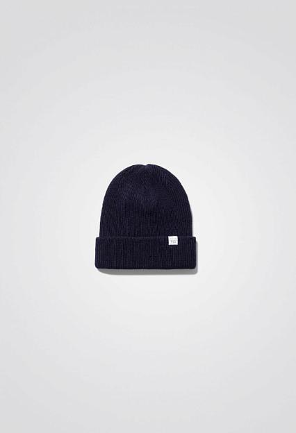 Norse Projects Merino Lambswool Beanie Dark Navy