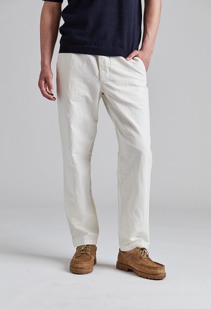 Norse Projects Ezra Relaxed Cotton Linen Trouser Kit White