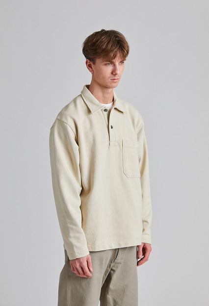 Norse Projects Fraser Relaxed Organic Loopback LS Polo Oatmeal