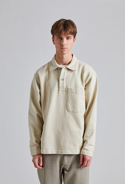 Norse Projects Fraser Relaxed Organic Loopback LS Polo Oatmeal