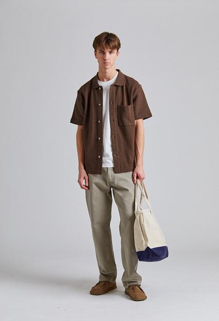 Norse Projects Gustav Crochet Jersey Shirt Chestnut