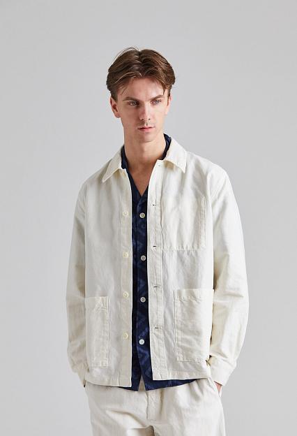 Norse Projects Julian Cotton Linen Overshirt Kit White