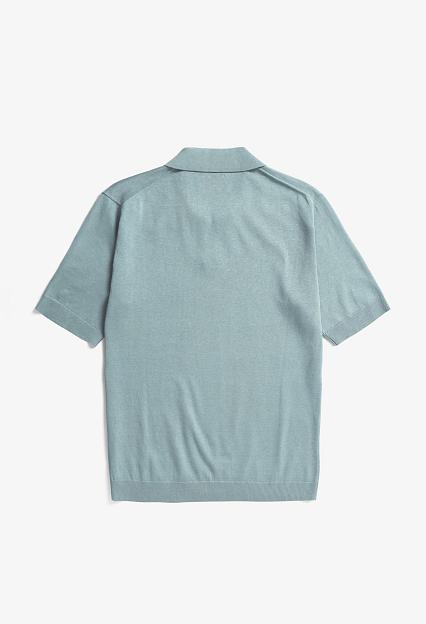 Norse Projects Leif Cotton Linen Polo Greyish Blue