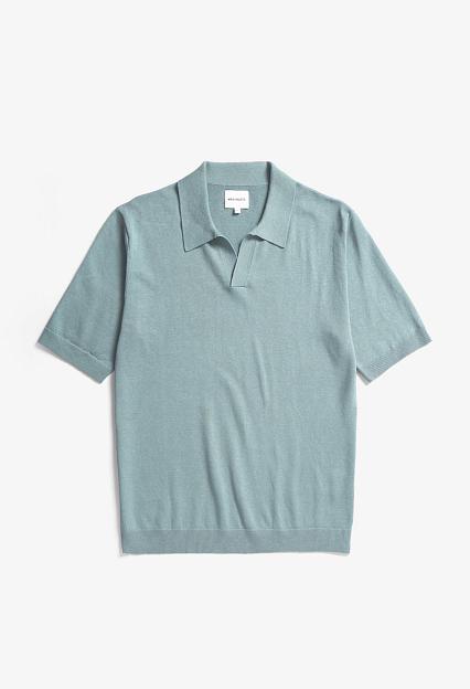 Norse Projects Leif Cotton Linen Polo Greyish Blue