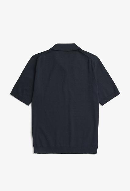Norse Projects Leif Cotton Linen Polo Dark Navy