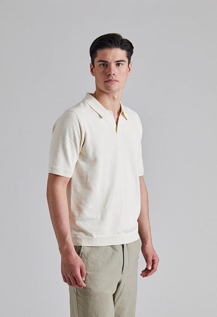 Norse Projects Leif Cotton Linen Polo Kit White