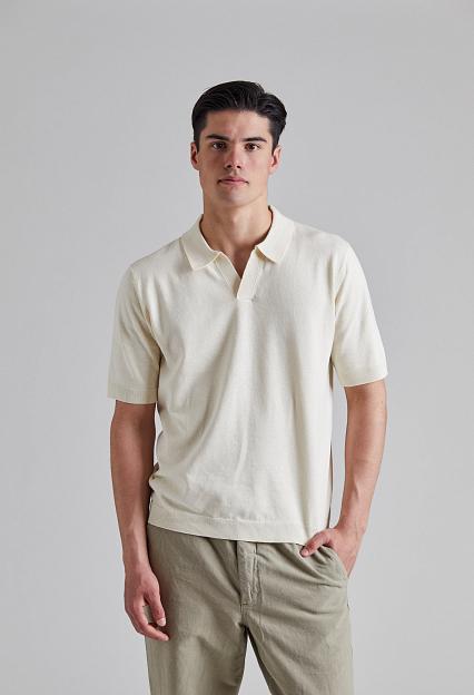 Norse Projects Leif Cotton Linen Polo Kit White