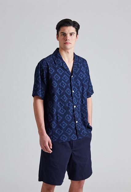 Norse Projects Mads Batik SS Shirt Dk Navy