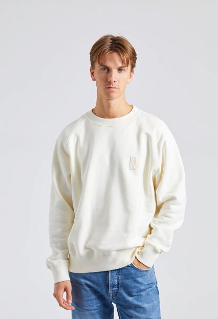 Norse Projects Marten Relaxed Organic Raglan N Patch Sweatshirt Ecru 