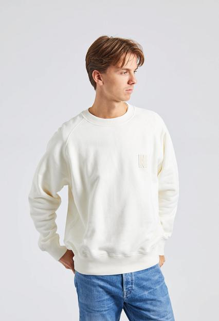 Norse Projects Marten Relaxed Organic Raglan N Patch Sweatshirt Ecru 