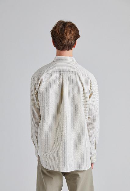 Norse Projects Mo Oversized Striped Shirt Chestnut