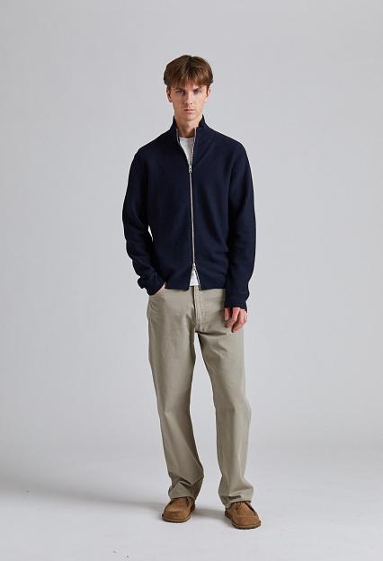 Norse Projects Links Cotton Linen Zip Jacket Navy