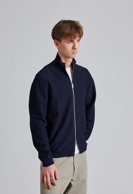 Norse Projects Links Cotton Linen Zip Jacket Navy