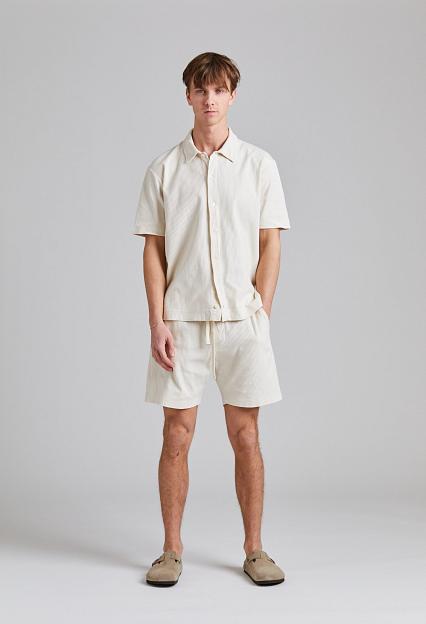 Onesto Rib Jersey Bowling Shirt Off White