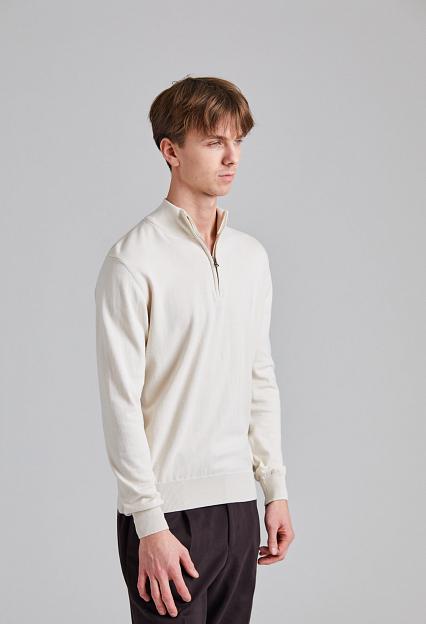 Oscar Jacobson Pat Half Zip Creme White
