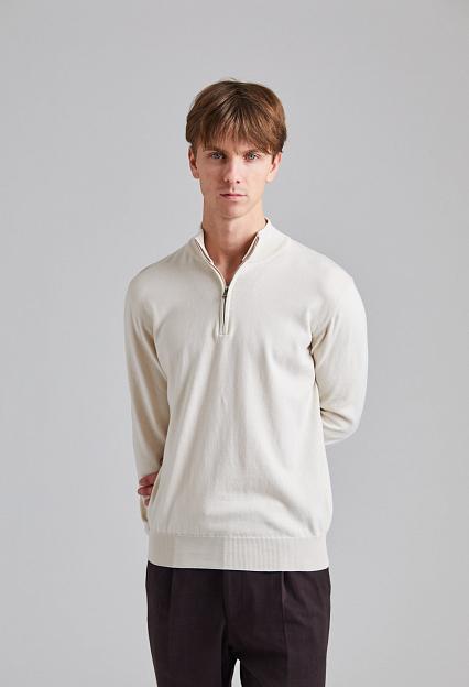 Oscar Jacobson Pat Half Zip Creme White
