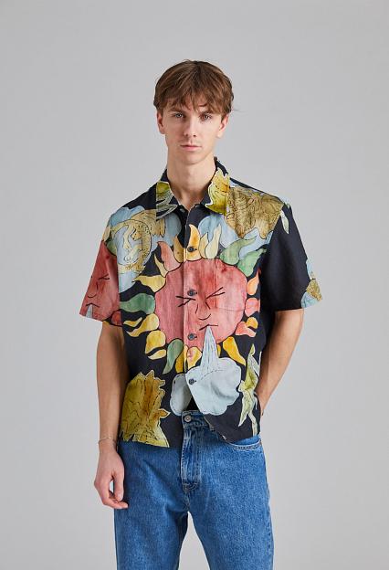 OUR LEGACY Box Shirt Shortsleeve Solar Power Print