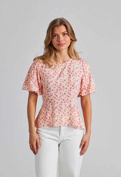 Once Untold Athilda Blouse Cream Pink Flower 