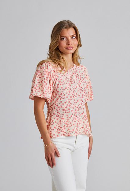 Once Untold Athilda Blouse Cream Pink Flower 