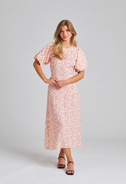 Once Untold Athilda Dress Cream Pink Flower 
