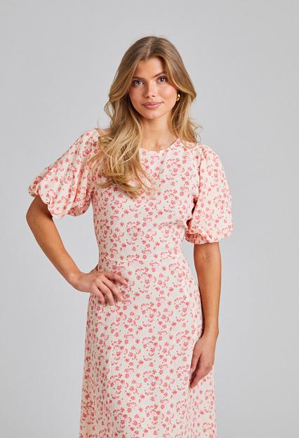 Once Untold Athilda Dress Cream Pink Flower 