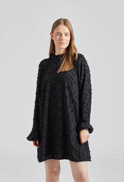 Once Untold Julia Mock Neck Dress Black