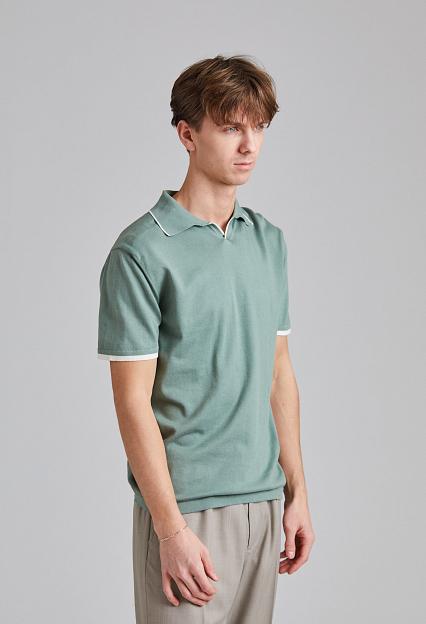 Onesto Contrast Polo Shirt Salvia