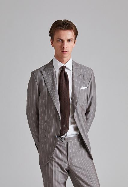 Onesto Handrolled Silk Grenadine Tie Brown