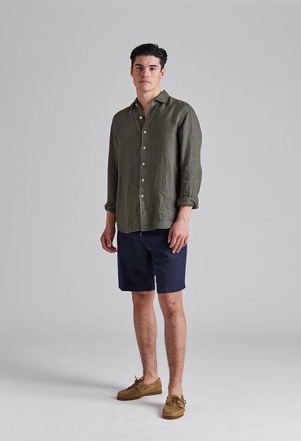 Onesto Linen Shirt Dk. Green