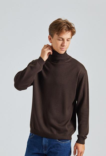 Onesto Merino Rollneck Dark Brown