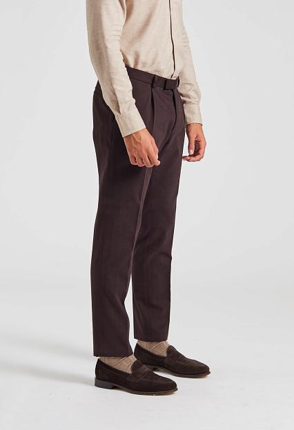 Onesto Parma Pant Brushed Cotton Dark Brown