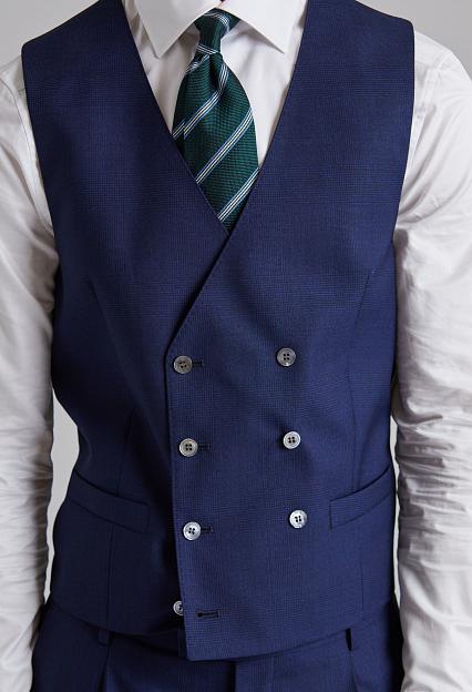Onesto Veneto Waistcoat Tropical Glencheck Blue